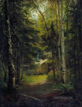 Gehölz Werke - Hütte in der Wald klassische Landschaft Ivan Ivanovich Bäume